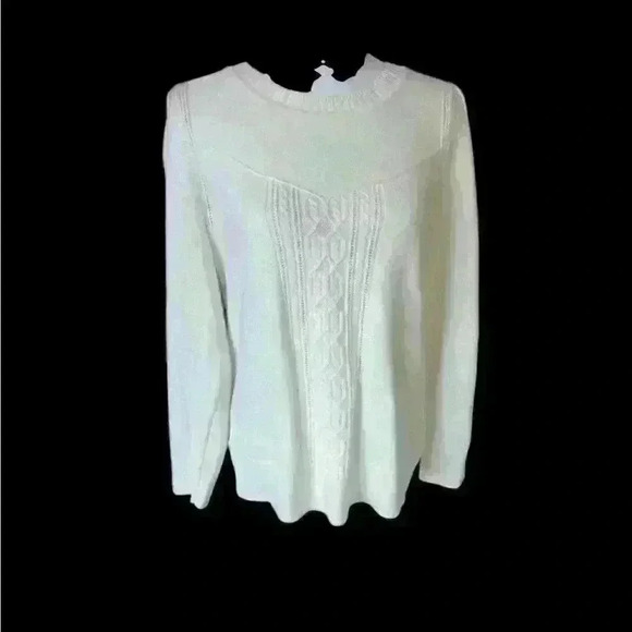 Talbots ladies crew neck sweater large NWOT. Long sleeve cream color. Super soft - Picture 2 of 11